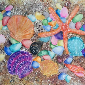 Beach Shells Watercolor