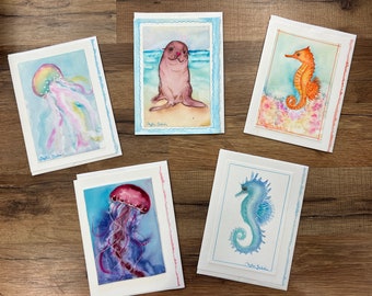 Ocean Orignial Watercolor Cards