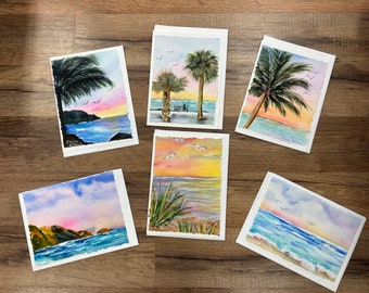 Beach Orignial Watercolor Cards