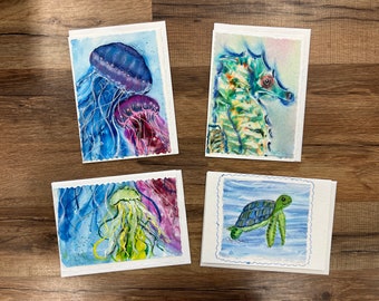 Ocean Orignial Watercolor Cards
