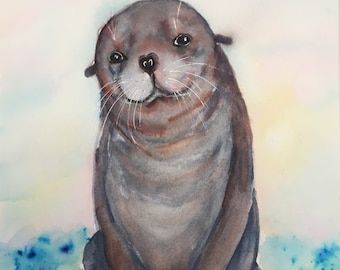 Happy Seal Watercolor