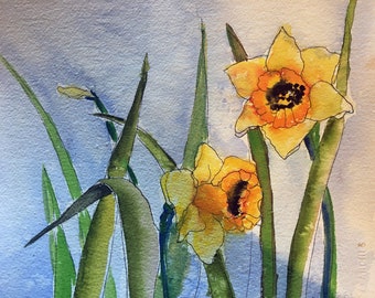 Yellow Flowers Watercolor