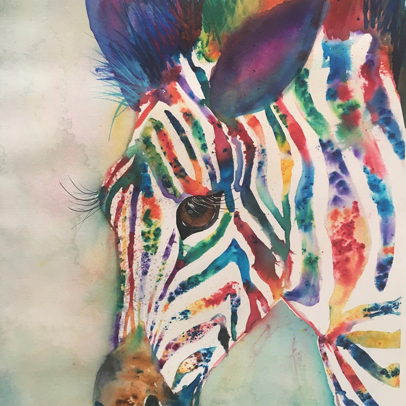 Zebra Watercolor Etsy