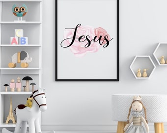 Name of Jesus Printable Wall Art: Christian Home Decor (Digital Download, JPEG & PDF Files)