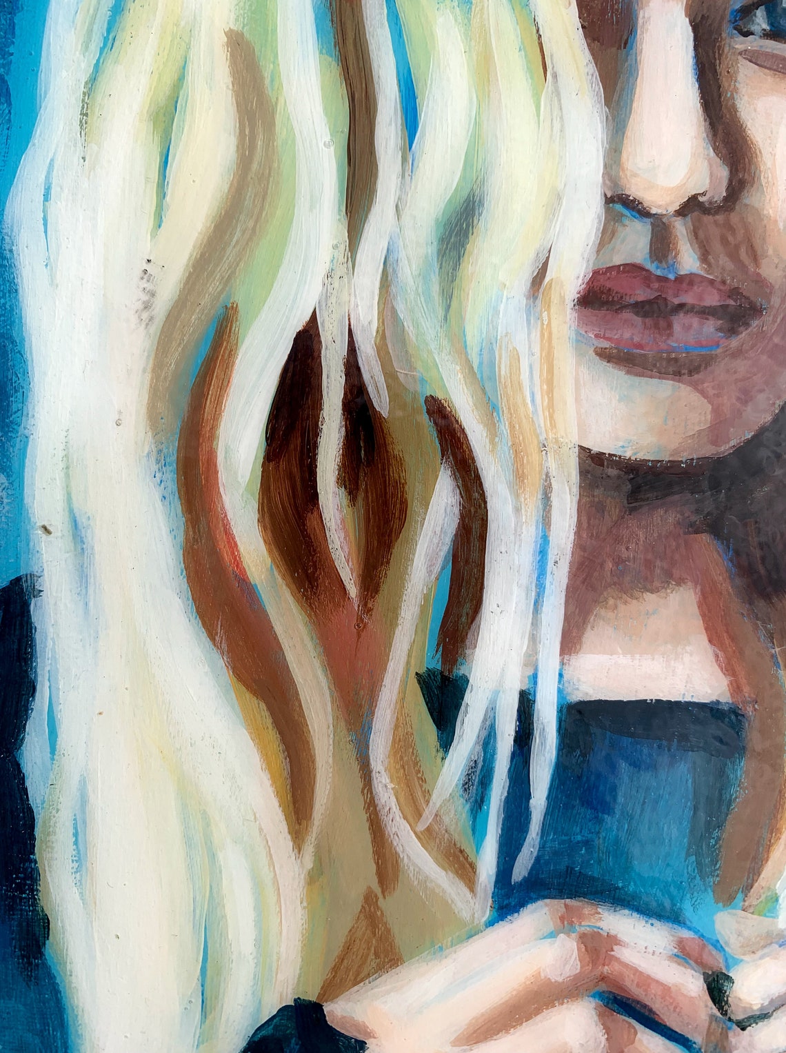 ORIGINAL Distress Original Woman Portrait Acrylic Painting Etsy