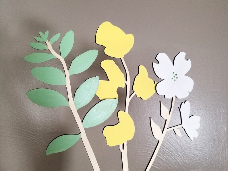 Wooden Flowers / Single Stems Your Choice / Wood Flower Stems Etsy