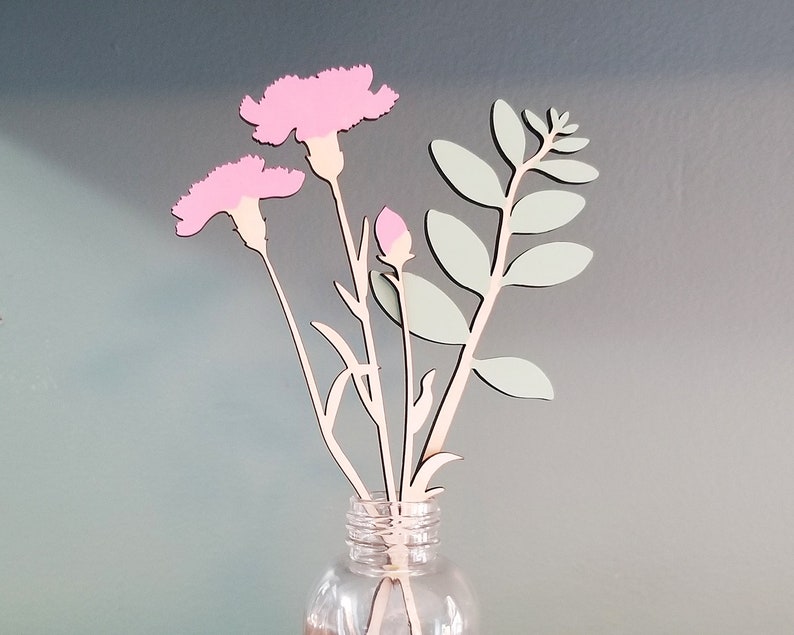 Wooden Flowers / Wood Flower / Wood Flower Stems / Small Wood Etsy