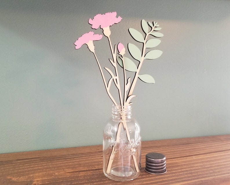Wooden Flowers / Wood Flower / Wood Flower Stems / Small Wood Etsy