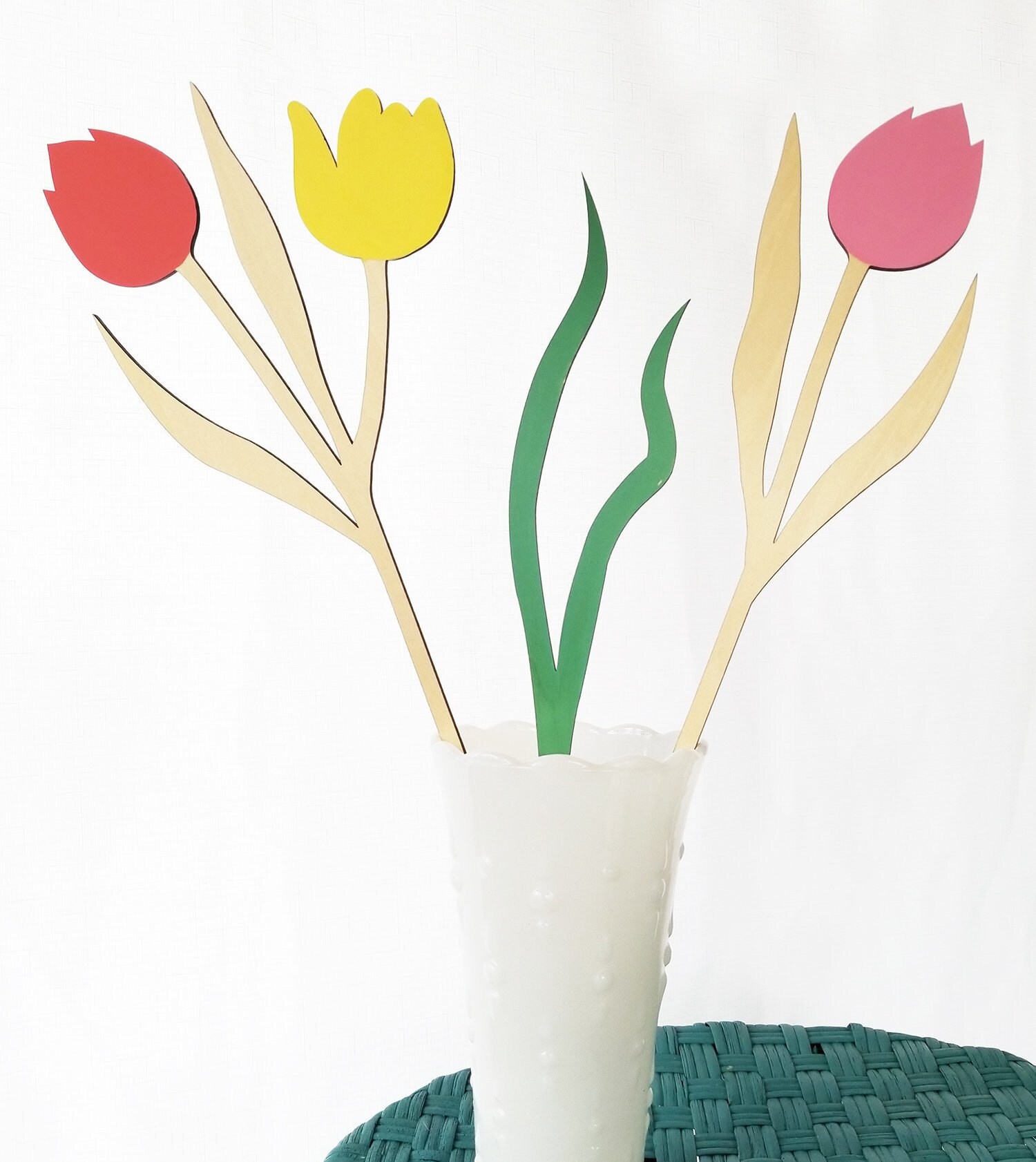 Wooden Flowers / Wood Flower / Wood Flower Stems / Large Wood Etsy