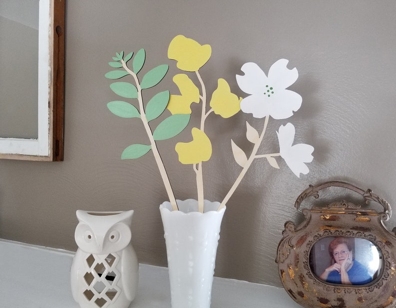 Wooden Flowers / Wood Flower / Wood Flower Stems / Large Wood Etsy