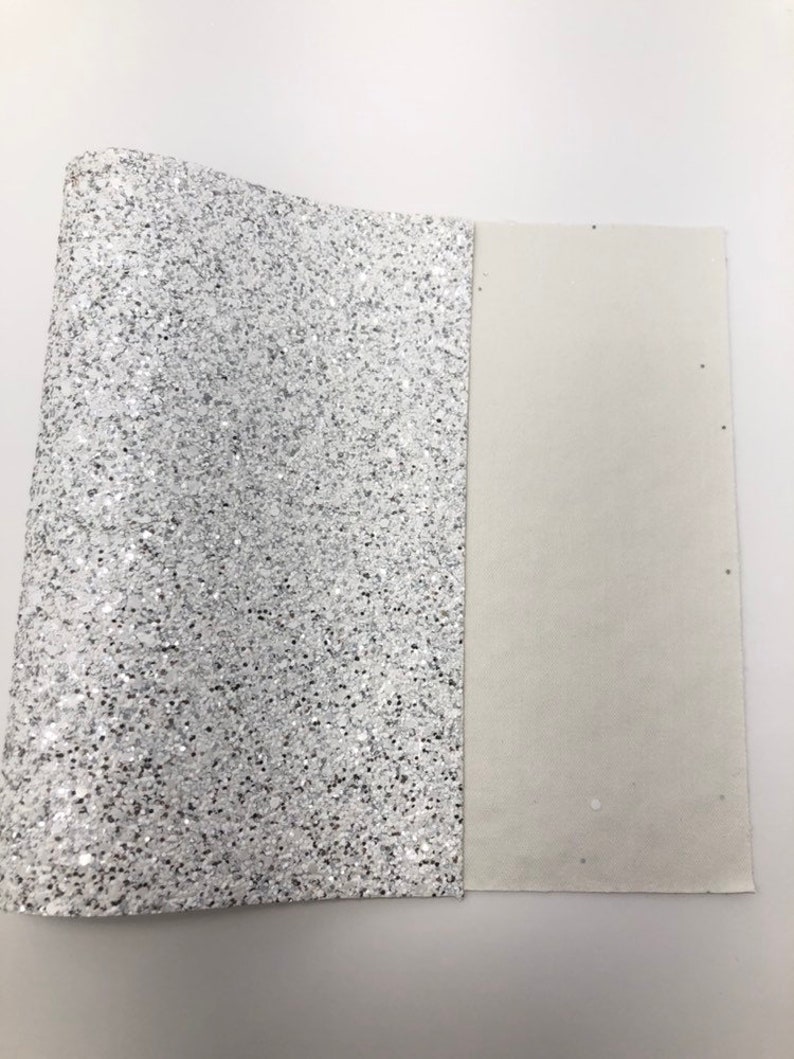 Faux Leather Sheet Chunky Glitter Sheet diy earrings Canvas Craft Sheet DIY Supplies for Bows IMPERFECT White Ice Glitter Canvas Sheet