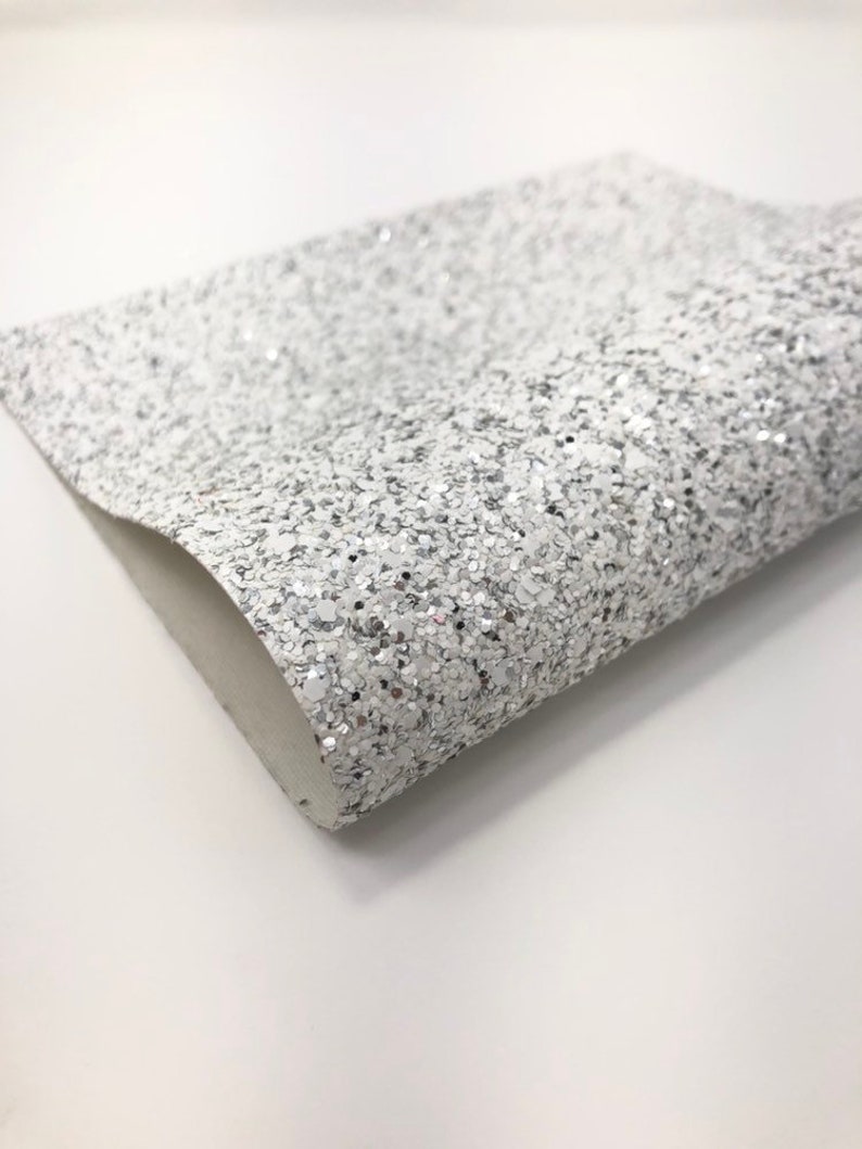 Faux Leather Sheet Chunky Glitter Sheet diy earrings Canvas Craft Sheet DIY Supplies for Bows IMPERFECT White Ice Glitter Canvas Sheet