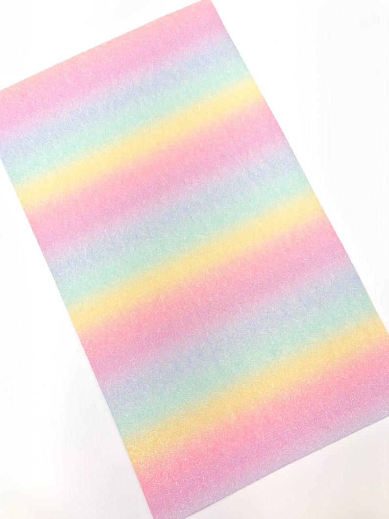Bow Making Glitter Sheets Earring Making Glitter Sheets PASTEL OMBRE Glitter Sheets Rainbow Leather Sheet