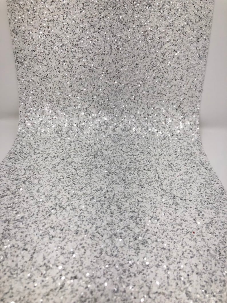 Faux Leather Sheet Chunky Glitter Sheet diy earrings Canvas Craft Sheet DIY Supplies for Bows IMPERFECT White Ice Glitter Canvas Sheet