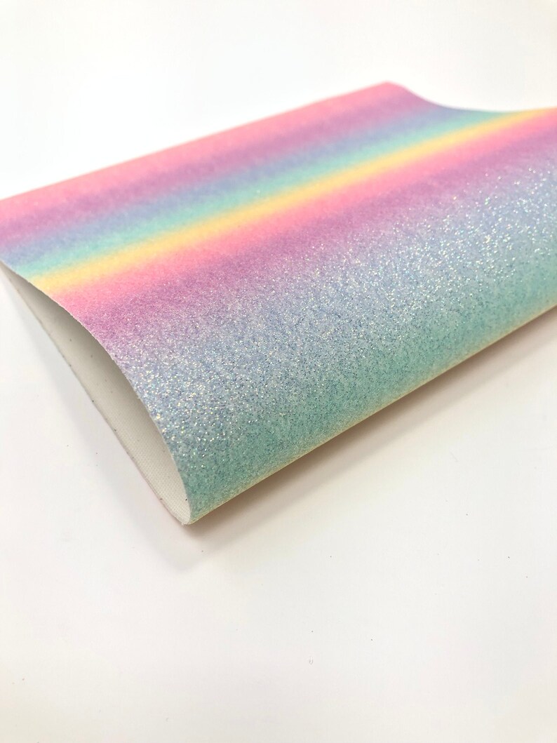 Bow Making Glitter Sheets Earring Making Glitter Sheets PASTEL OMBRE Glitter Sheets Rainbow Leather Sheet