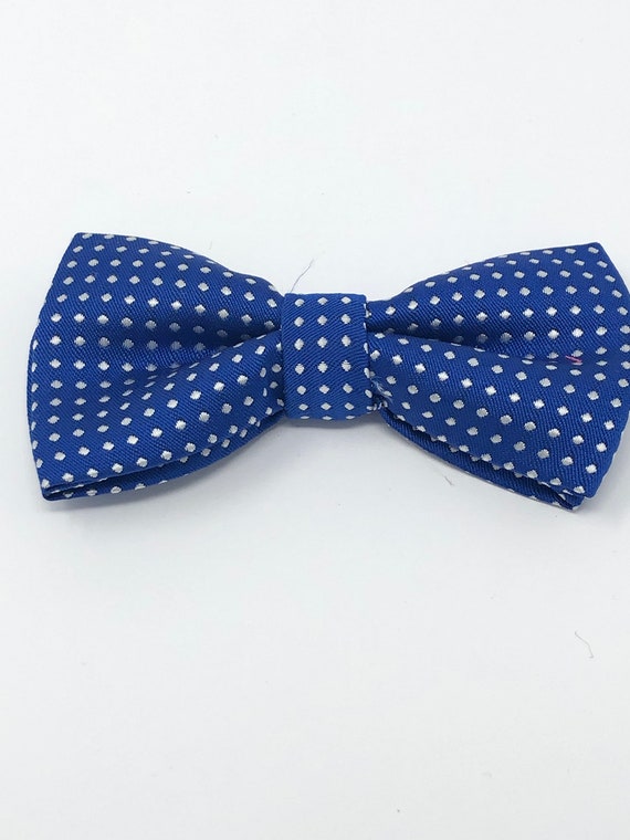 Dark Blue Bow With White Polka Dots For Diy Hair Bow For Etsy
