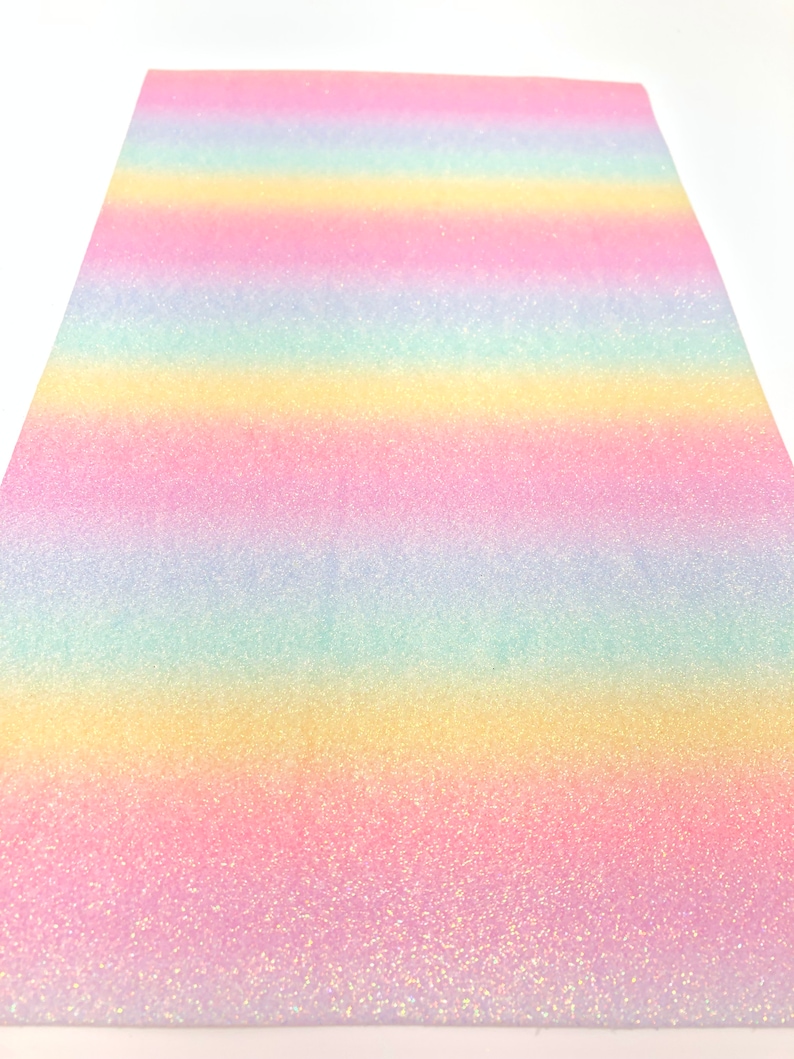 Bow Making Glitter Sheets Earring Making Glitter Sheets PASTEL OMBRE Glitter Sheets Rainbow Leather Sheet