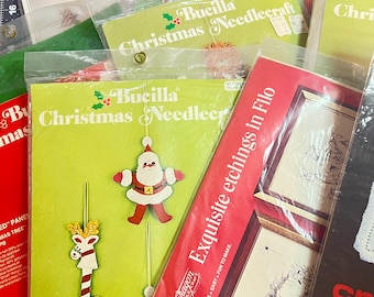 Vintage Christmas Needlecraft Kits Ornaments Bucilla Holiday Craft Kits Cross Stitch Felt Ornament Kits Choose Your Design
