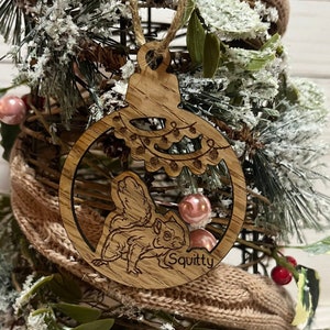 Wood Squirrel Trash Panda , Raccoon , Hamster , Gopher Wood Ornament for Christmas , custom name , for kids , Xmas
