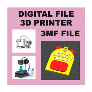DIGITAL  - 3MF FILE , Nfc Emergency Kids School keychain