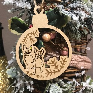 C1 Dog Boston Terrier Wood ornament for Chrismas xmas , more color Custom Name