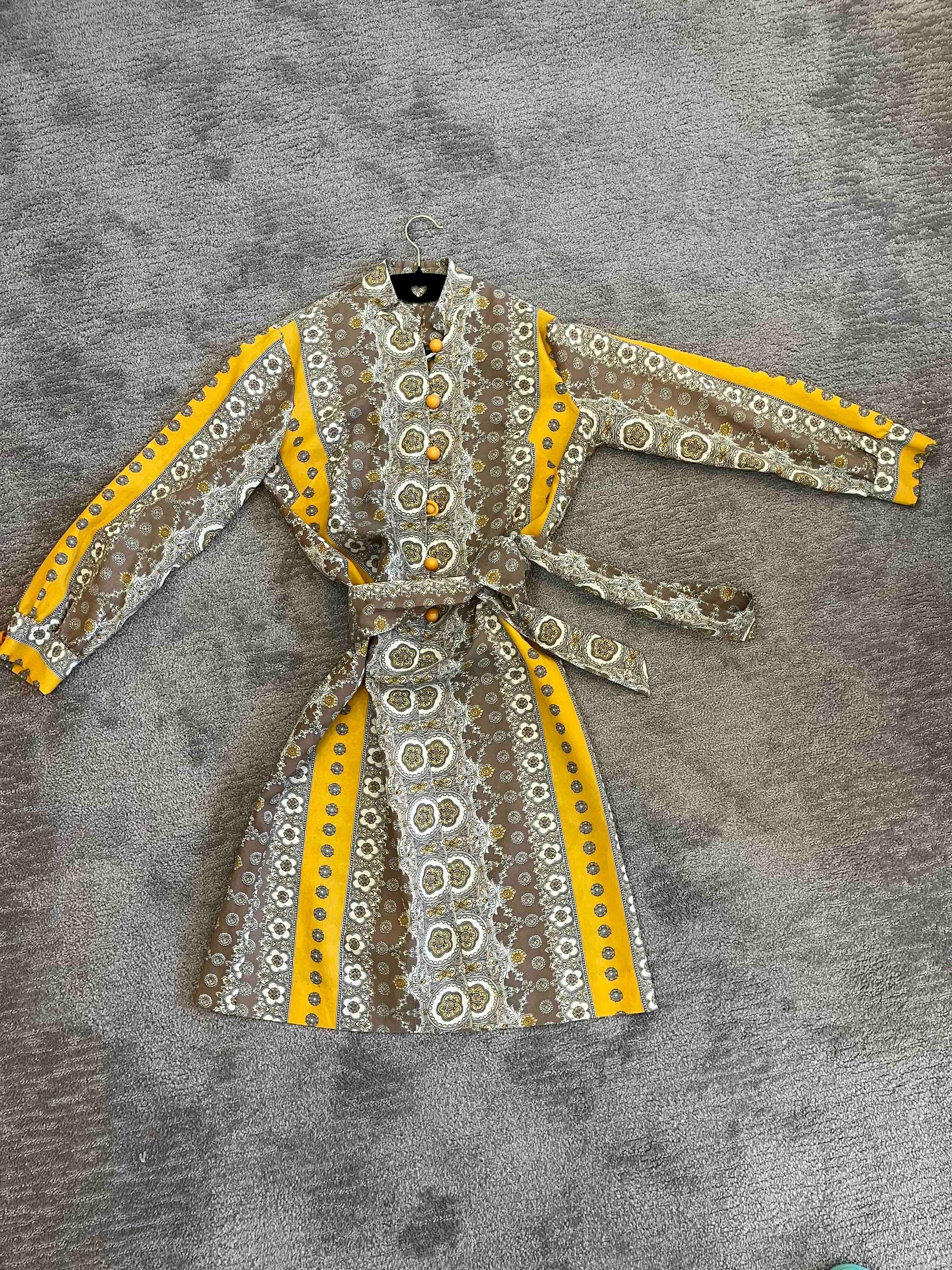 Gray Yellow Dress - Etsy