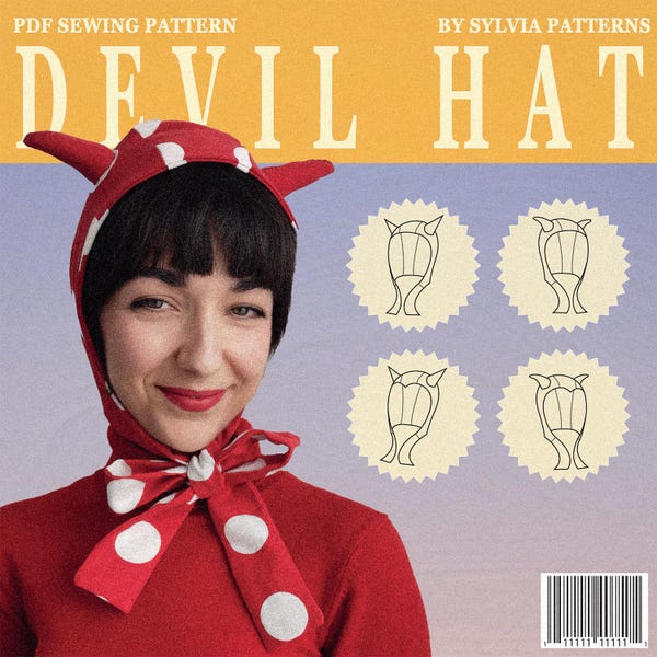 Devil Hat - Printable PDF Sewing Pattern - 4 versions