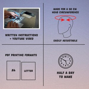 デビルハット - 印刷可能なPDF縫製パターン - 4つのバージョン 画像 2