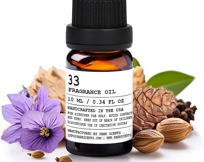 NEW! - Santal Essential Oil for Diffuser - Inspired by Santal 33 of Le Labo - Aromatic Luxurious Fragrance, Handcrafted in The USA - 10 ml.