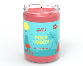 Park Scents Poly Lobby Candle - Handmade in the USA - Beautiful authentic smell of the lobby at the famous Polynesian Resort in Disneyland