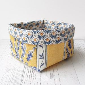 Small Provence Fabric Basket, French Lavender Fabric Basket