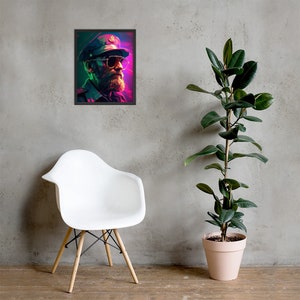 Fidel Castro - Ai Design - Portrait - High Quality - Framed poster