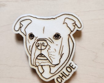 Custom Pet Magnets. Custom Illustrated Gift, Dog Magnet, Cat Magnet, Personalized, Pet Memorial, Gift Personalized Laser Engraved Pet Wood