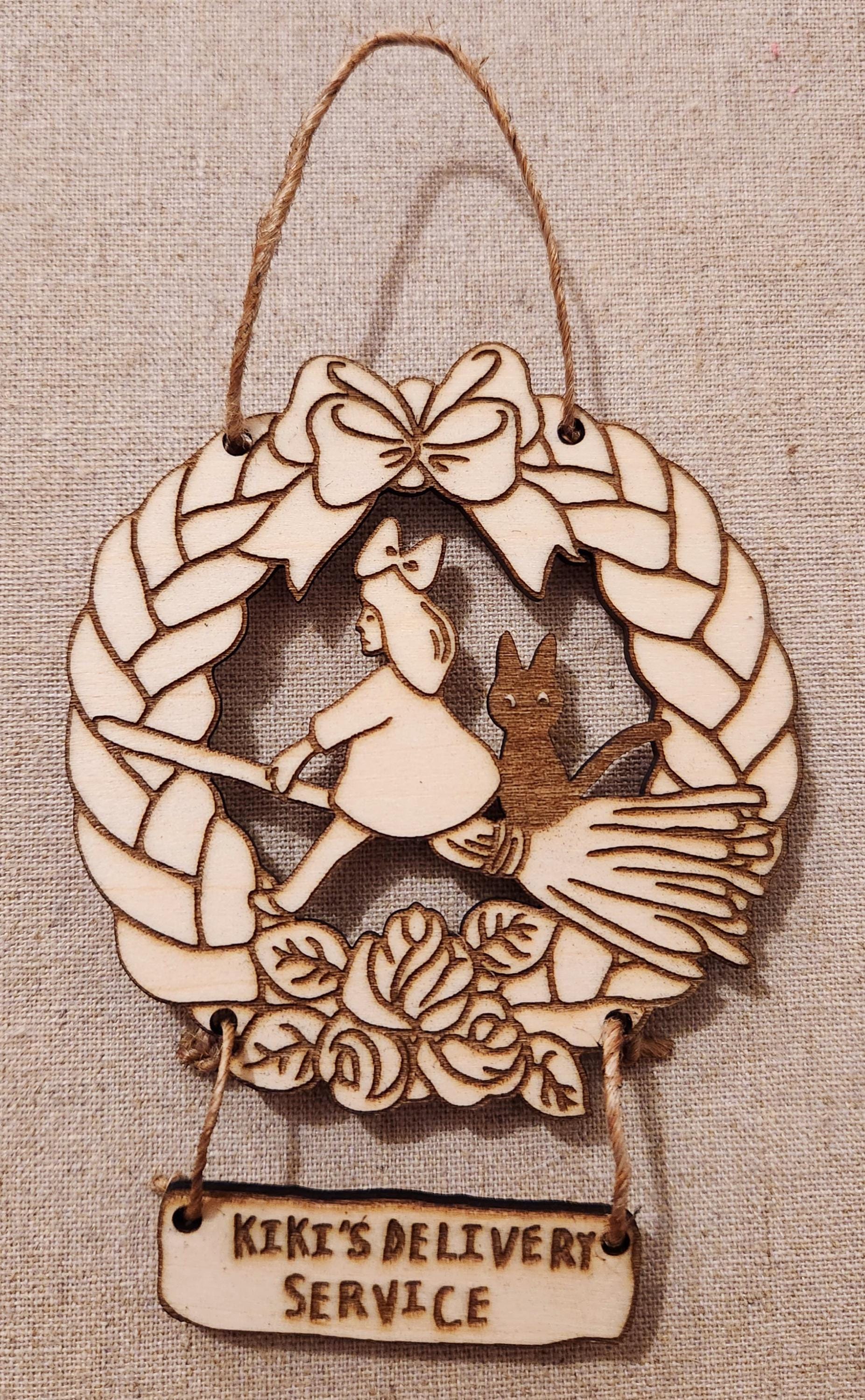 Kiki's Delivery Service Ornament ~ Laser Cut Wood Sign Ornament