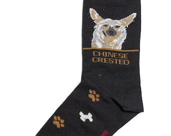 Chinese Crested Dog Red Pattern Men-Women Adult Ankle Socks Crazy Novelty Socks
