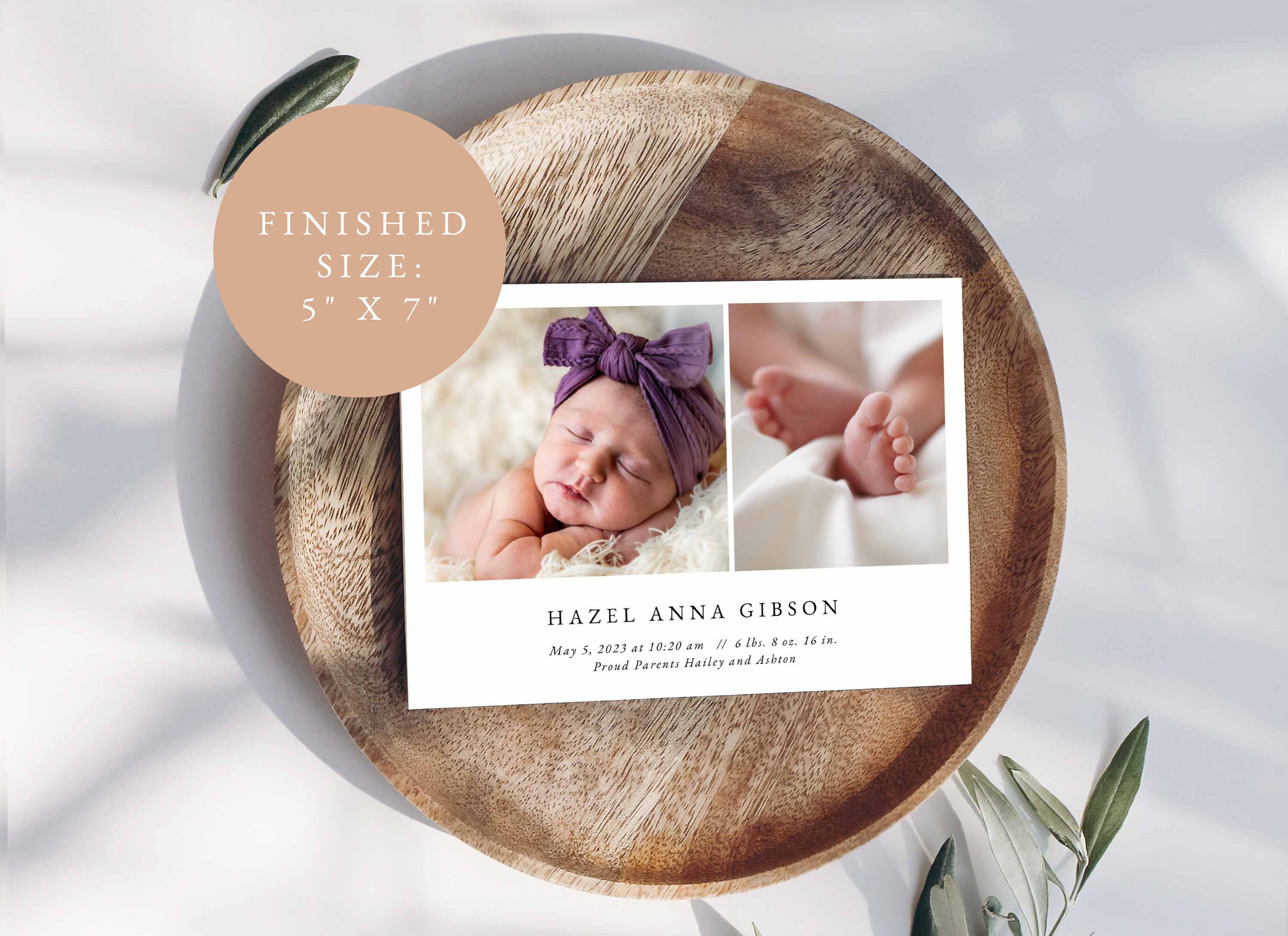 Birth Announcement Template, Photo Grid Birth Announcement Card ...