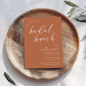 Bridal Brunch Invitation Boho Rust Bridal Shower Editable Canva Template image 7