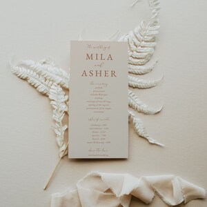 Desert Boho Wedding Program, Modern Wedding Program - Editable Canva Template