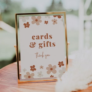 Daisy Cards and Gifts Sign, Wild One Printable Sign - Editable Canva Template