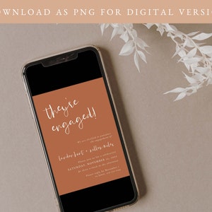 Rust Engagement Party Invitation, Boho Party Invitation - Printable ...