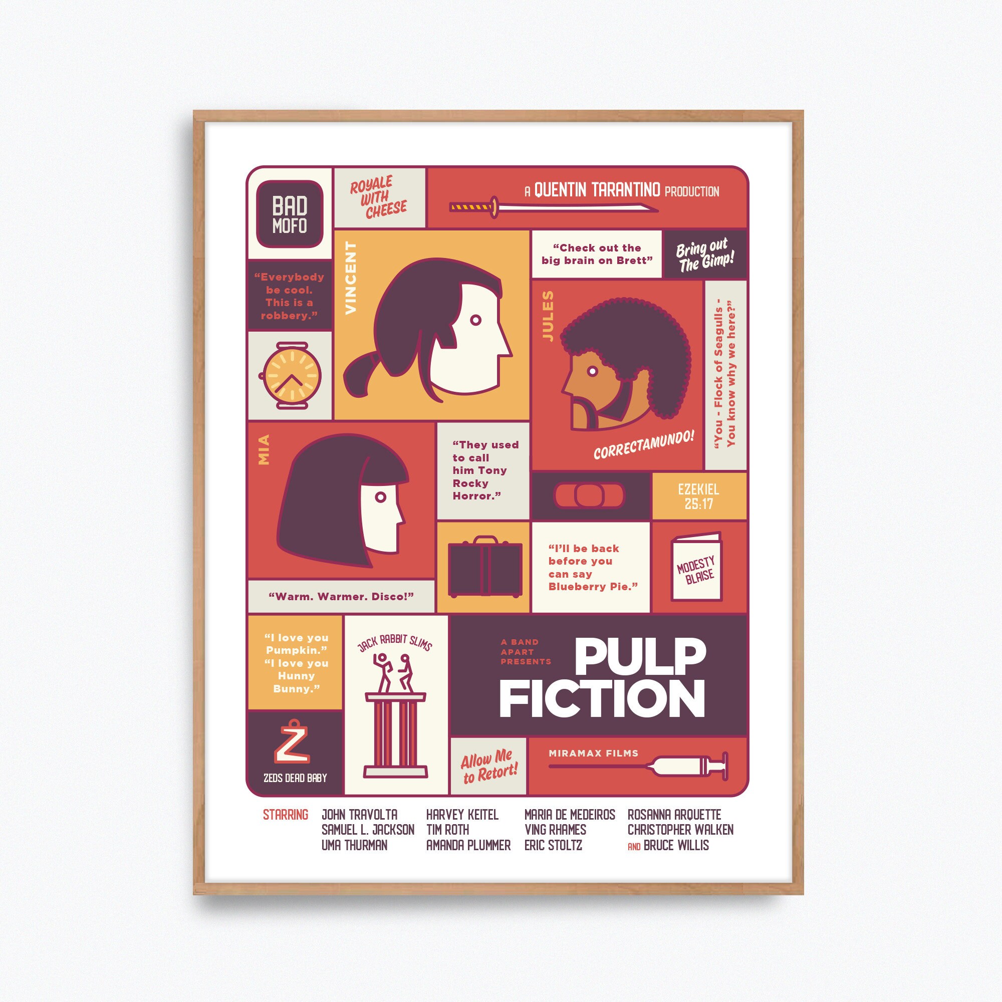 Pulp Fiction Movie Poster Print Alternative Fan Art Etsy