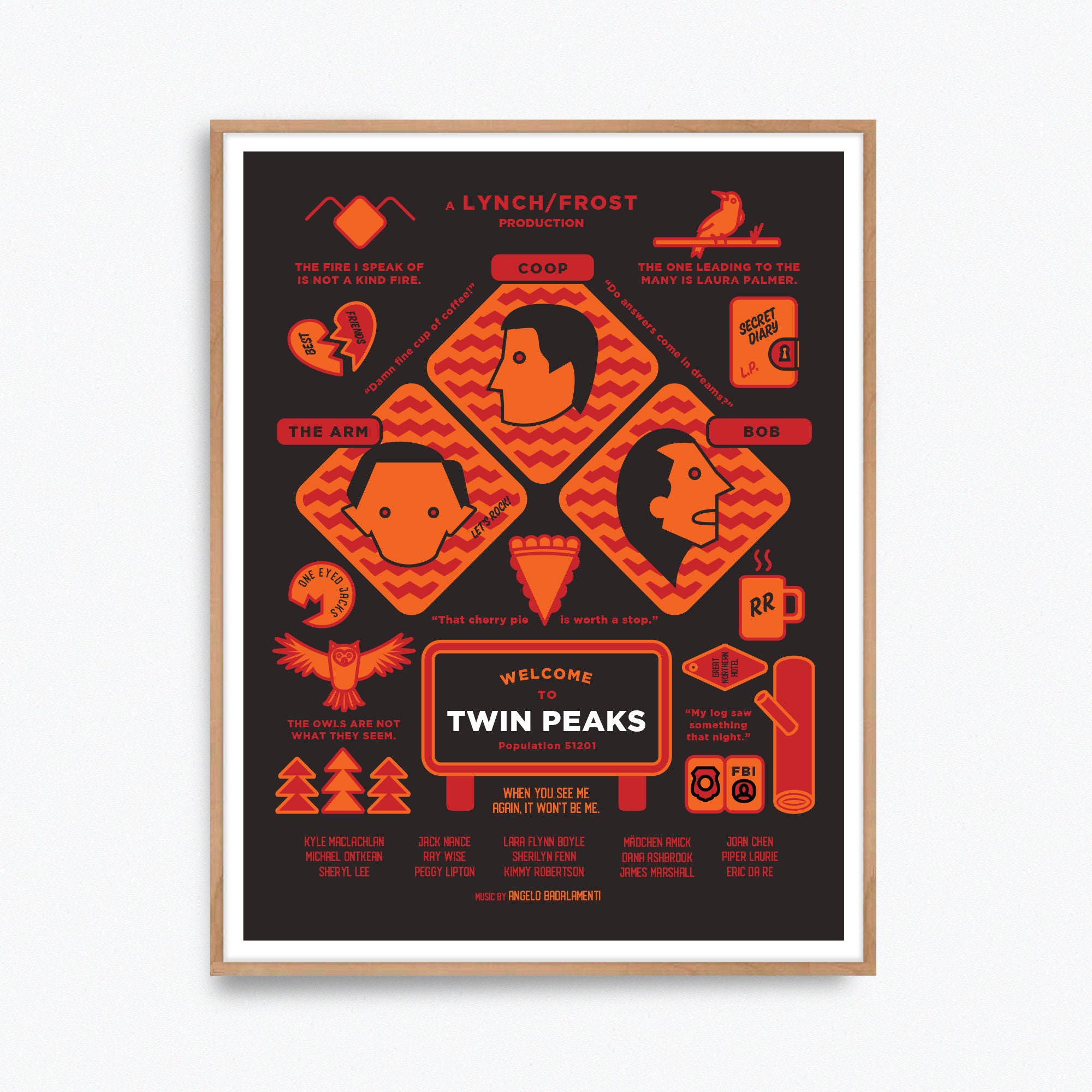 Twin Peaks David Lynch TV Series Variant Poster Print
