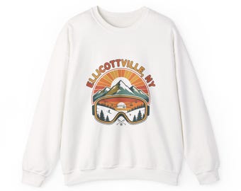 Ellicottville NY Ski Sweatshirt | Vintage Mountain & Chalet Design | Retro Ski Resort Tee | Winter Getaway Shirt | Upstate New York Gift