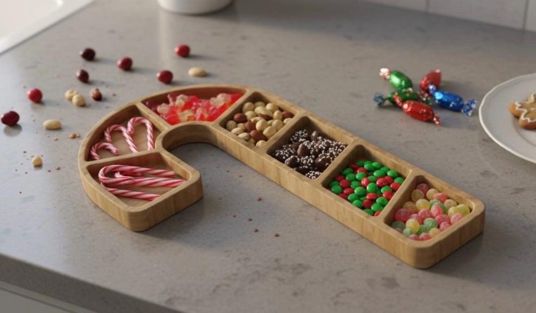 Candy Cane, Cookie Tray, Charcuterie Board 3d Stl,dxf Model for Cnc ...