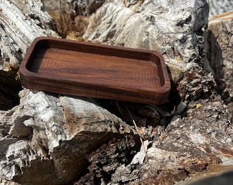Wood Mini Tray: Wooden Desk Organizer, Ring  Jewelry Dish