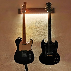 Wall Mount Guitar Holder with LED lights