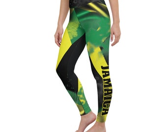 QQMIMIG Womens Jamaica Flag Jamaican Print Printed Capri Length Yoga Leggings