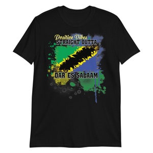 Tanzania flag t-shirt /Short-Sleeve Unisex T-Shirt / Tanzanian flag clothing / positive vibes straight outta Tanzania / trendy t-shirt