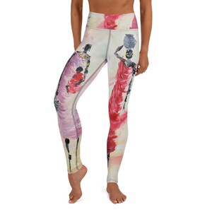 African Women’s Leggings - Bright Graphic Designer Leggings - Dim Women’s Yoga Leggings - Unique Art Fitness Leggings