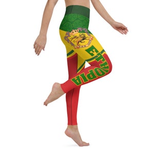 Ethiopia Flag Legging Yoga Leggings - African Queen Leggings - Bright Graphic - Activewear Athletic Sport Leggings - Fashion Leggings